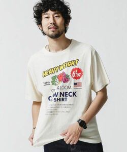 ナノ・ユニバース FRUIT OF THE LOOM/別注FTLビッグロゴTシャツ　M