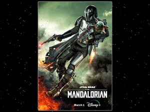 Star Wars / man daro Lien season 3 US double side poster / Disney plus / glow g-/ baby Yoda /Mandalorian/ jet pack 