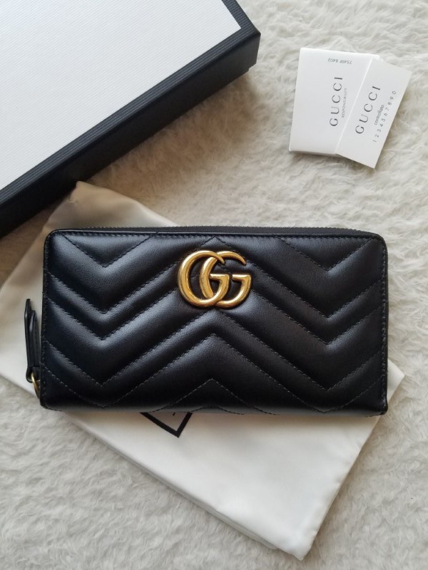 極上美品】564 GUCCI グッチ マーモント ラウンドファスナー 長財布