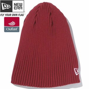 アウトラスト×ニューエラ ニット帽 ニットキャップ リブビーニー ブラッドレッド ホワイト Outlast×New Era Knit Cap Rib Beanie Blood Red White