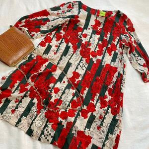  Paul Smith PaulSmith * long sleeve One-piece tunic One-piece print total pattern red size 40 y23031611