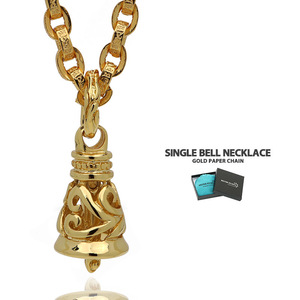  bell necklace paper chain . character genuine . Gold gold 18K K18 single bell bell Tang .BOX attached (50cm)