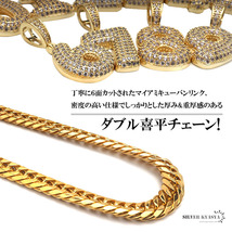 ゴールド ナンバーネックレス 18k gp 金 ゴールド数字 6面カット ダブル喜平ネックレス キラキラ 箱付き (1、60cm)_画像4