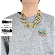 チェーンネックレス メンズ 喜平 ネックレス CZ パヴェ ゴールド シルバー 男性 (ゴールド、18inch(約45cm))_画像4