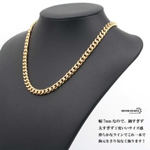 喜平チェーンネックレス 18k gp ゴールド 6面カット 幅7mm 長さ45cm シンプルチェーンネックレス 金色 (60cm)_画像4