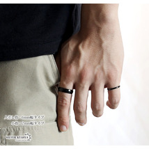 ブラックリング シンプルリング ステンレスリング 黒 指輪 甲丸リング ドーナツ型 金属アレルギー対応 (6mm幅、9号)_画像5