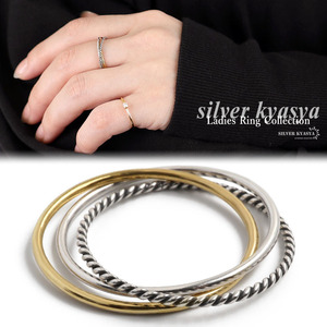  ring silver 925 three ream 3 ream superfine thin small . rope simple silver silver color ring (17 number )