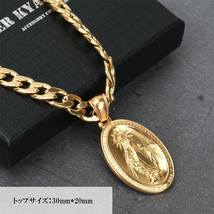 喜平チェーン 奇跡のメダイ ネックレス ゴールド 18k gp 金 ネックレス 聖母 メダイ ペンダント (50cm)_画像5