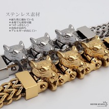 ウルフブレスレット ごつめ メンズ ゴールド ステンレス ブレスレット シルバー gold つけっぱなしOK (ゴールド)_画像3