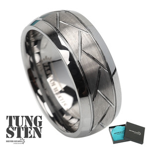 Вольфрамовое кольцо кольцо серебряное коврик глянцевая линия шины шина Shaku кольцо кольца кольца прикреплена (№ 17)