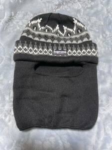 【良品】【レターパックプラス対応】 SUPREME シュプリーム FACEMASK BEANIE ビーニー ニット帽 帽子 ぼうし BLACK ブラック 黒色