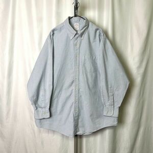 90s USA製 BROOKS BROTHERS ストライプ ボタンダウン シャツ 18 1/2-34 XXL ビッグサイズ ブルックスブラザーズ 80s オールド ビンテージ