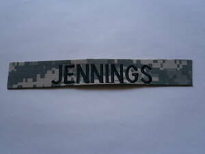 米軍実物ネームテープ　ACU　未使用　jennings