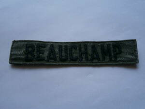 米軍実物ネームテープ　us army beauchamp