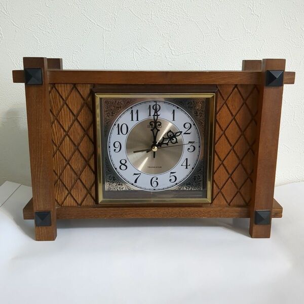 昭和レトロ セイコー 置時計 クロック 木製 ウッド アンティーク ビンテージ SEIKO 置き時計 セイコー置時計