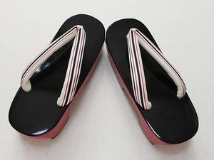  woman . geta H3050-01 free shipping made in Japan . geta stylish geta black coating geta L size 