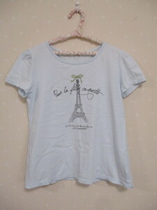 * Pom Ponette * pretty short sleeves T-shirt *LL165.* light blue 30324