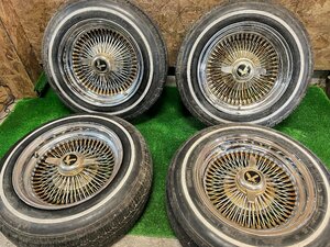 深リム 希少 T’s WIRE WHEEL 14インチ 7J －15 マルチ 5H 175/70R14 夏タイヤ ホワイトリボン ワイヤーホイール タイヤホイール 4本セット