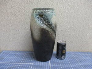 信楽焼　手作り　青彩　岩肌　長花瓶　未使用　検　工芸品 陶芸 日本の陶磁 信楽 花器、壷