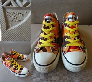 ※難有り【★CONVERSE】迷彩柄 オールスター LOW オレンジ系迷彩 SIZE:US4/22.5cm (コンバース,カモフラ)