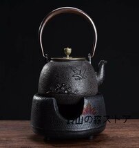 新作 サンドキャスティング法鋳鉄ティーポットギフト手作り鉄ティーポット家庭用ティーセットケトルレトロスタイルの鉄ケトルでお茶を作る_画像3