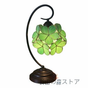 美品 卓上スタンドライト ステンドグラス ひすい色 花柄 レトロな雰囲気 ティファニー 装飾品 照明