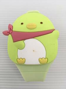 A302★ジャンク すみっコぐらし Sumikkogurashi ペンギン シリコン腕時計 ※傷・汚れあり 電池交換不可