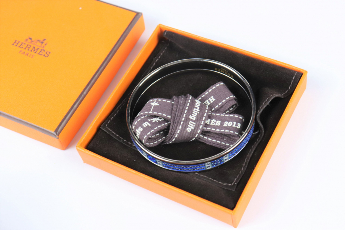 未使用】Hermès エルメス メドール バングル ブラック アルミ T2-