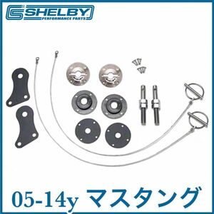 税込 SHELBY Performance ビレット ボンネットフードピン ボンピン シルバ－ 05-14y マスタング V6 V8 GT GT500 シェルビー エレノア 即納