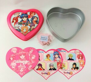 送料220円～☆希少!1999年当時物! セガ サクラ大戦「ファミ通バレンタインチョコレート 缶 ステッカー プリントシールキーホルダー」グッズ