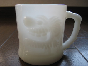 * beautiful goods Fire King Glo g mug dinosaur mug white 