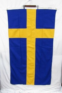 Vintage DEFIANCE スウェーデン フラッグ 国旗 タペストリー インテリア 雑貨 ディスプレイ ミリタリー 古着 ビンテージ 2MA1850
