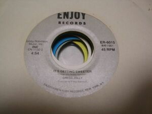 ●SOUL45●Gregg Jolly It's Getting Sweeter / Love Is