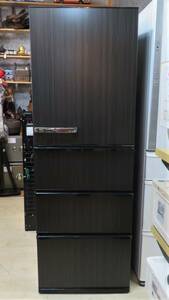 64未使用品【愛知店舗・配送可】 AQUA アクア 自動製氷 ノンフロン冷凍冷蔵庫 AQR-V37M(K) 368L 右開き 4ドア 2022年製 ウッドブラック