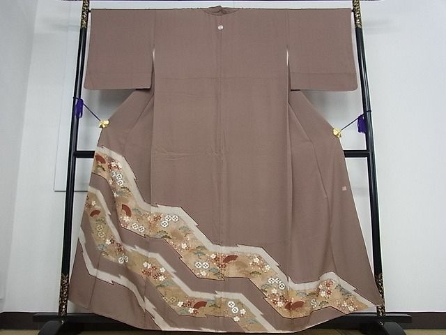 ボトムスス単品 ◇K474◇美品 色留袖 十日町友禅作家 龍谷 千羽鶴 几帳