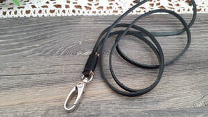  including carriage ) cow leather neck strap * black aminas/ hand made leather 