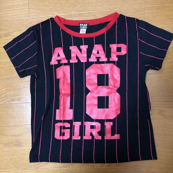 最終価格 ANAPGiRL アナップガール ストライプ柄 ナンバー Tシャツ 130~140