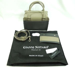 ジャンニノターロ GIANNI NOTARO 2wayバッグ 903 ショルダーベルト ポーチ 保護袋 タグ付 美品 中古 ■