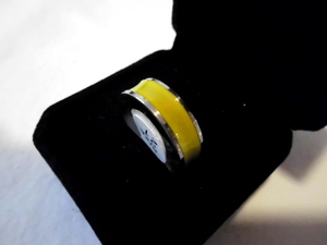  новый товар! бесплатная доставка! мужской кольцо ( мужчина * кольцо ) silver yellow green line 25 номер *