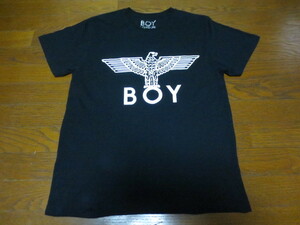 ＢＯＹ　ＬＯＮＤＯＮ　ＭＡＤＥ　ＩＮ　ＵＳＡ　ボーイロンドン　半袖プリントティーシャツ　黒　Ｓ　アメリカ製