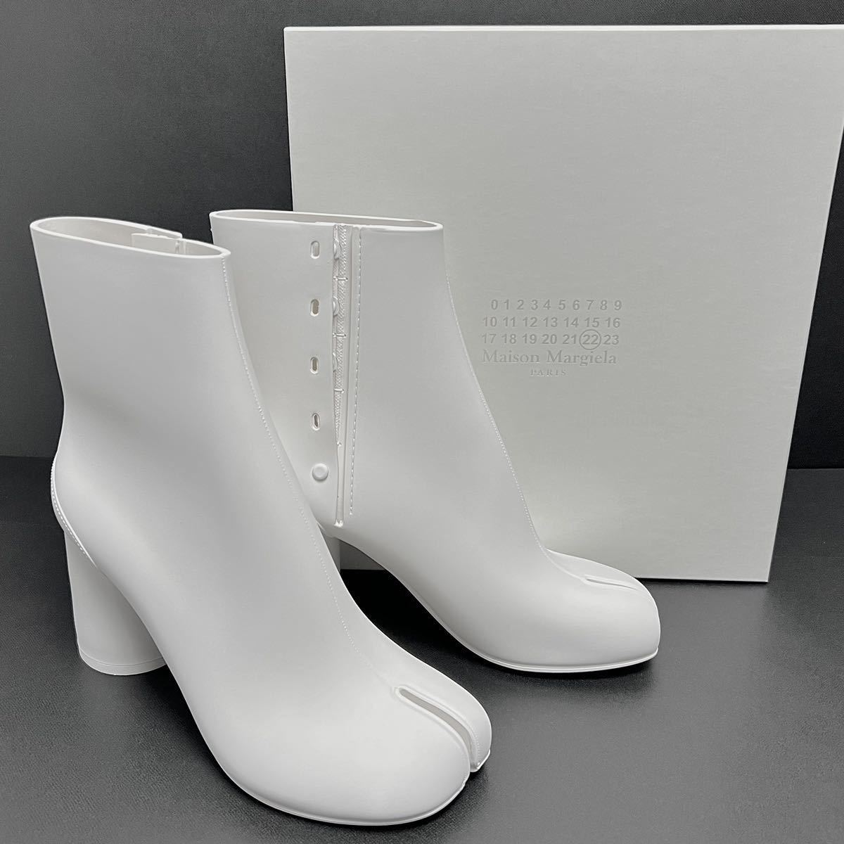 39 新品 メゾンマルジェラ Tabi ラバー ブーツ タビ 白 MaisonMargiela