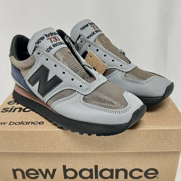 25cm 新品 ニューバランス 希少 M730 INV イギリス製 NEWBALANCE グレー ネイビー MADE IN ENGLAND 英国製 USA7 NewBalance 730 レア