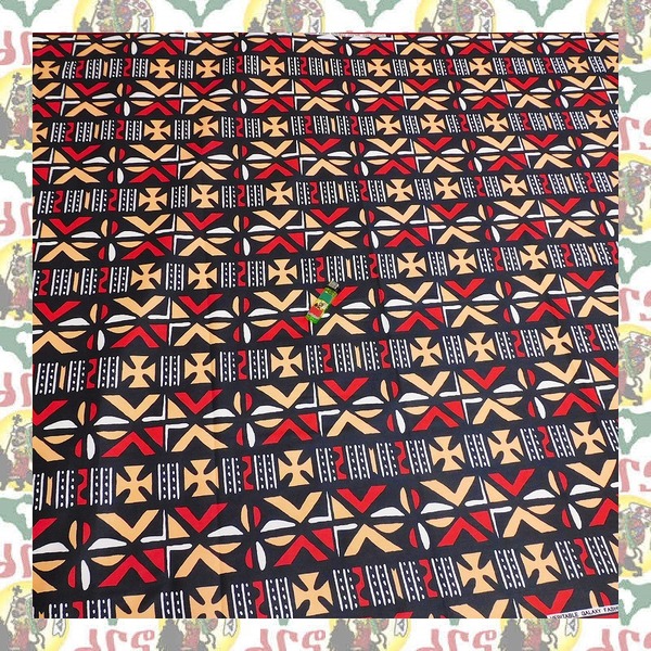 【SALE/270cm x 110cm/3ヤード】アフリカンプリント生地 barg-n43 アフリカ布 アフリカ生地 ゴールドプリント アンカラ キテンゲ パーニュ
