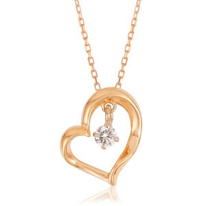 18 золотой колье женский Heart Open Heart K18 один шарик бриллиант подвеска ювелирные изделия металлы розовое золото 82174830 новый товар 