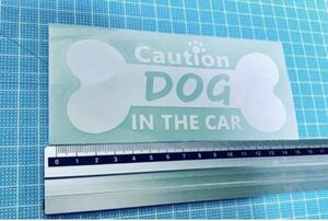 CAUTION dog in carステッカー （色文字変更可能）