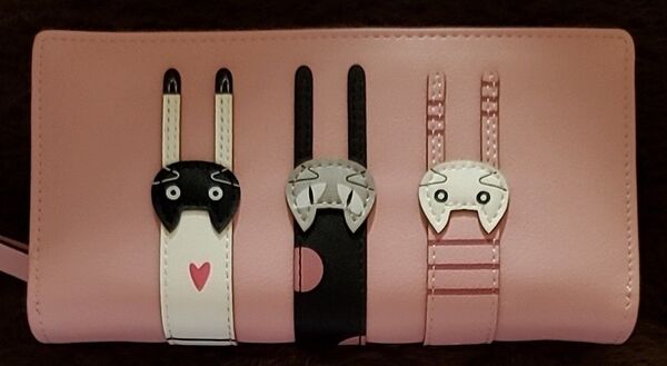 長財布 猫 ピンク