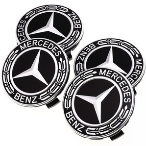 光沢黒 メルセデスベンツ ホイールセンターキャップローレルA 222 400 22 00 Mercedes-Benz Black Laurel Wreath AMG W204CLAGLAGLCGLEGLSの画像2