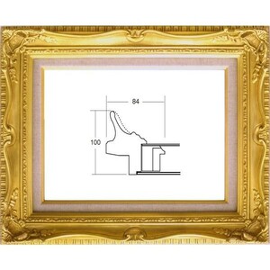 油絵/油彩額縁 成型フレーム アクリル付 7802 サイズ F10号 ゴールド 金