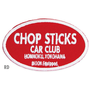 送料85円　MOON Equipped CHOP STICKS CAR CLUB パッチ [MQP003RD]　ワッペン