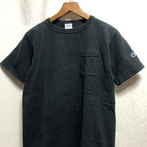 アメリカ製　チャンピオン　T1011 ポケットTシャツ　無地　ブラック　Champion USA 米国製　半袖　ヘビーウェイト　コットン